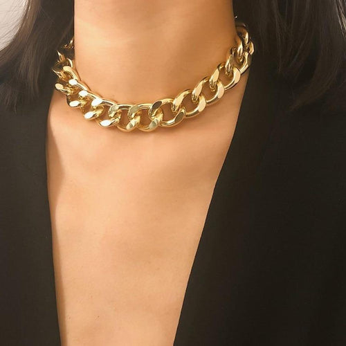 Punk Curb Cuban Choker Necklace - sparkle-resell