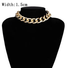 Load image into Gallery viewer, Punk Curb Cuban Choker Necklace - sparkle-resell
