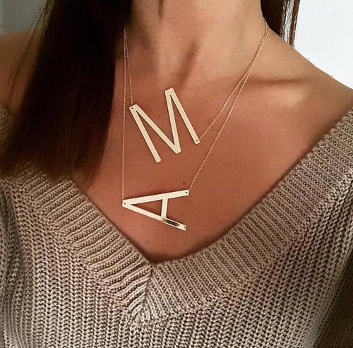 A-Z Gold Necklace Monogram Necklace - sparkle-resell