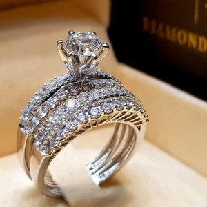 2Pcs Bridal Set Elegant Ring - sparkle-resell
