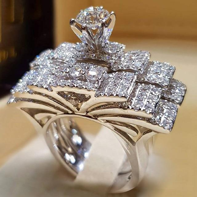 2Pcs Bridal Set Elegant Ring - sparkle-resell