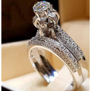 2Pcs Bridal Set Elegant Ring - sparkle-resell