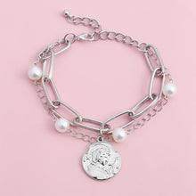 Load image into Gallery viewer, Pearl Coin Pendant Choker Necklace - sparkle-resell
