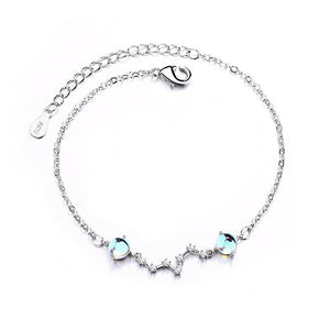925 Sterling Silver Moonstone Star Sparkling Zircon Bracelet - sparkle-resell