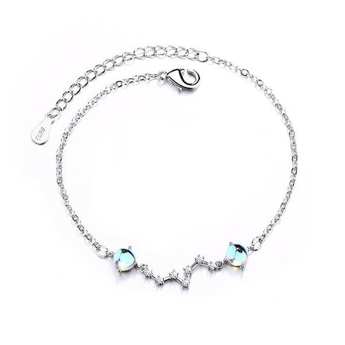 925 Sterling Silver Moonstone Star Sparkling Zircon Bracelet - sparkle-resell