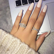 Load image into Gallery viewer, 925 Sterling Silver Full Round Shape Bridal Ring - sparkle-resell
