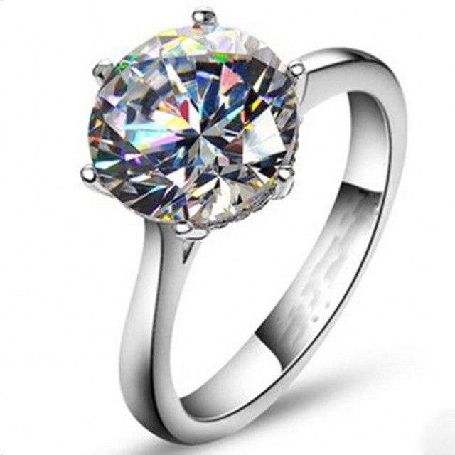 925 Sterling Silver Full Round Shape Bridal Ring - sparkle-resell
