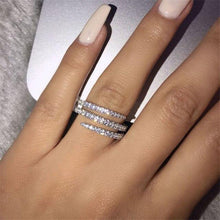 Load image into Gallery viewer, 925 Sterling Silver Full Round Shape Bridal Ring - sparkle-resell
